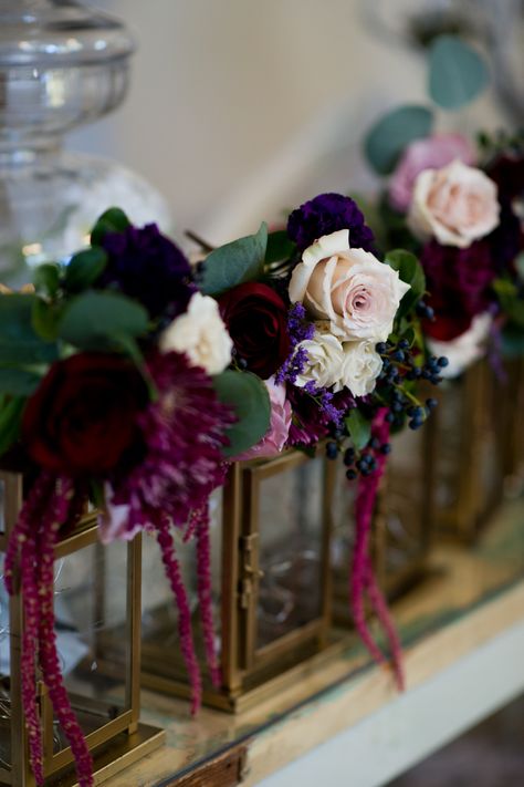 Fall florals. Burgundy and plum florals with eucalyptus leaves on bridesmaids' lanterns | Green Gables Wedding Estate Bridesmaid Lanterns, Green Gables Wedding Estate, Green Gables Wedding, Wedding Estate, Fall Florals, Wedding Lanterns, Eucalyptus Leaves, Green Gables, Bridal Inspiration