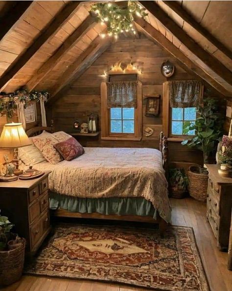 Country Rose, Attic Bedroom, Dream House Rooms, Dream House Interior, Rose Cottage, House Room, Cabin Homes, Dream Rooms, Dream House Decor