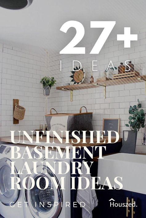 27+ Basement Laundry Room Ideas that Feel Fresh in 2023 | Houszed Basement Laundry Room Storage Ideas, Airbnb Laundry Room Ideas, Masculine Laundry Room Ideas, Laundry Room Organization Unfinished Basement, Laundry In Utility Room, Basement Laundry Rooms Ideas, How To Make A Basement Laundry Room Look Nice, Diy Basement Laundry Room Makeover, How To Hide Hvac In Laundry Room