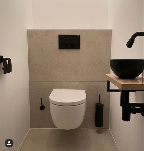 Small Bathroom Renos, Small Toilet Design, Wc Decoration, Bathroom Interior Design Modern, Toilet Room Decor, Wc Design, Small Toilet Room, Guest Toilet, Washroom Design