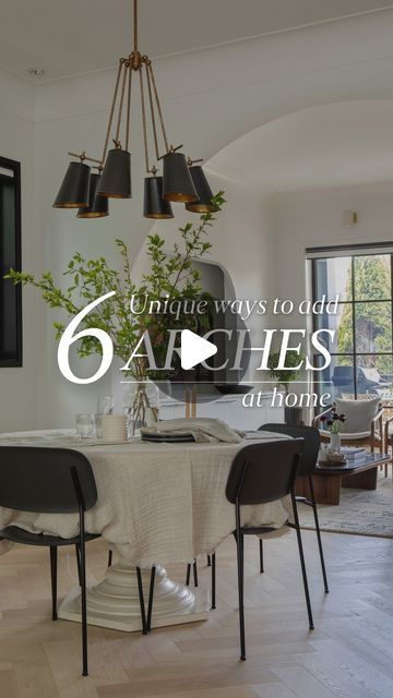 Ami McKay on Instagram: "6 Unique Ways to Add Arches 🌿  Soft and timeless. Arches are having a moment, though in reality, only a 4 thousand year moment! ;) Originally found in Mesopotamia, and then rolled out through ancient civilizations where we still find them and love them now!  Here are some wonderful ways to add arches in your home, and why they work!  1). Arched Entryways Enhance the flow in a home by guiding people naturally from one room to the next. They make a room appear taller, giving it a more expansive and airy feel. The curve naturally draws the eye upward, amplifying the perception of height.  2). Rounded Kitchen Doorways If the kitchen is the heart of the home, an arched doorway expresses that beautifully. Arches often evoke feelings of openness, welcome, and transition. Arch Wall Kitchen, Arch Into Dining Room, Arch Between Kitchen And Dining, Curved Archway In Home, Kitchen Cabinet Arch Pulls, Rounded Kitchen, Arch Entryway, Arched Doorway, Arch Doorway