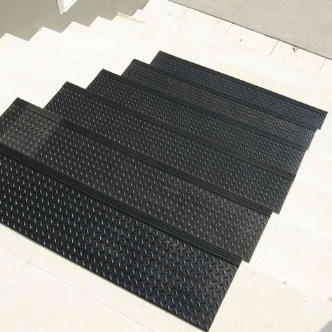 Symple Stuff Jamarcus Diamond-Plate Commercial Black Stair Tread | Wayfair Commercial Stairs, Black Stairs, Stair Mats, Stair Tread, Medical Bills, Lighting Trends, Diamond Plate, Fall Mantel, Coastal Furniture