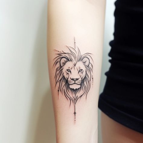 Powerful Leo Tattoos for Men and Women: Stunning Designs That Showcase Strength and Zodiac Pride Lion Strength Tattoo, Leo Tattoo For Men Zodiac, Leo Tattoo Men, Lion Minimalist Tattoo, Minimalist Lion Tattoo, Lion Minimalist, Leo Tattoo Ideas, Simple Lion Tattoo, Small Lion Tattoo