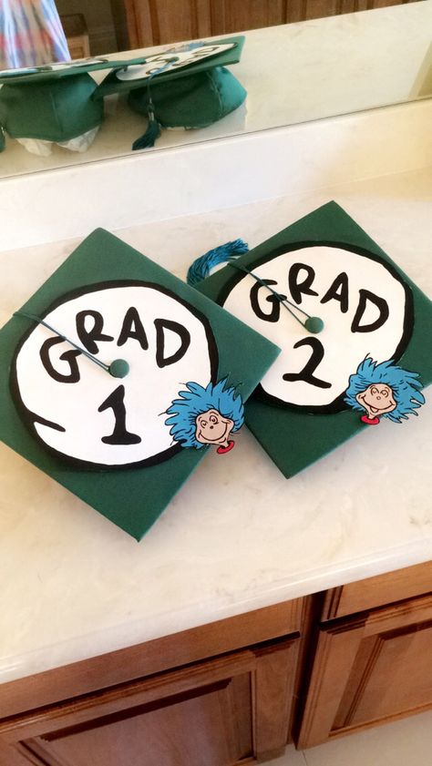 Graduation cap for twins! Funny Graduation Caps, Cap Decoration Ideas, Grad Hats, Caps Ideas, College Grad Cap Ideas, Grad Cap Decorated, Graduation Cap Decoration Diy, High School Graduation Cap, College Graduation Cap Decoration