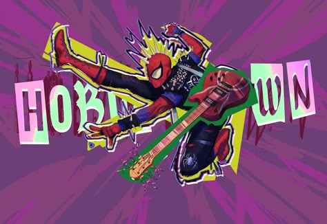 Pop Art Laptop Wallpaper, Punk Wallpaper Laptop, Spiderpunk Hobie Brown, Spider Punk Hobie Brown, Hobie Brown Spider Punk, Spiderman Atsv, Spider Mans, Spiderman Across The Spiderverse, Spiderman Into The Spiderverse