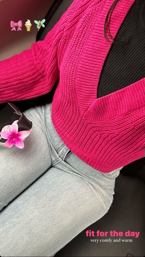 Fall Fit Ideas, Barbie Brunch, Aesthetic Personality, Capsule Wardrobe Casual, Pink Pullover Sweater, Celebrity Casual Outfits, Clueless Outfits, Desi Fashion Casual, Casual College Outfits