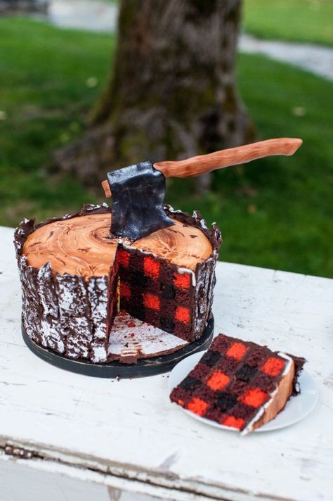 Lumberjack Cake, Tårta Design, Lumberjack Party, Crazy Cakes, A Piece Of Cake, Kue Ulang Tahun, Cool Cakes, Cupcake Cake, Piece Of Cake