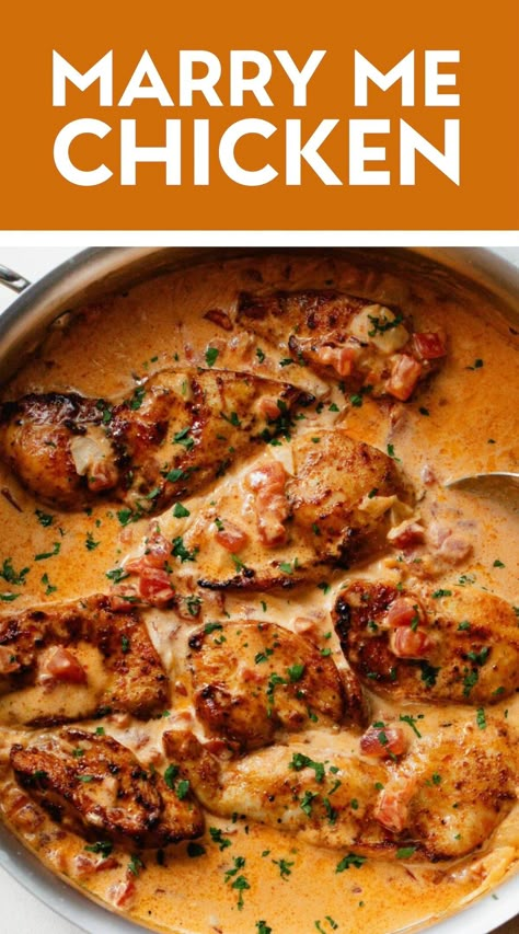 Golden, juicy chicken coated in a simple creamy sauce with tomatoes, garlic, and thyme. I like it with mashed potatoes and a salad! This is just so good. | pinchofyum.com Marry Me Chicken Recipe, Healthy Low Fat Recipes, Marry Me Chicken, With Mashed Potatoes, Low Carb Diet Recipes, Low Fat Recipes, Juicy Chicken, Creamy Sauce, Chicken Dinner Recipes