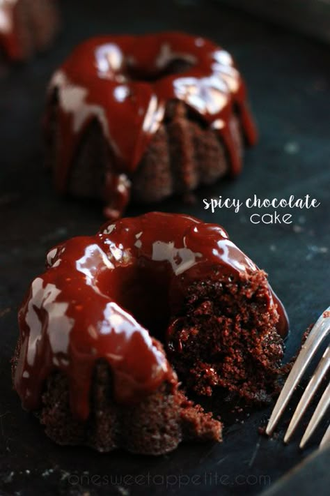 Spicy Desserts, Spicy Chocolate, Mini Bundt, Vanilla Cupcake Recipe, Tiny Cakes, Mexican Chocolate, Chocolate Heaven, Easy Cupcakes, Moist Chocolate Cake