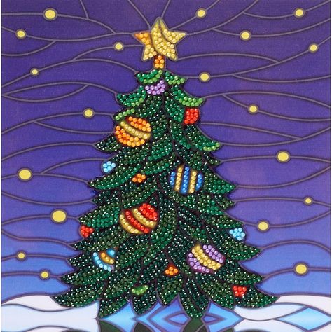 Stained Glass Tree, Night Sky Background, Christmas Gift Inspiration, Diamond Dotz, Board Painting, Popular Crafts, Glass Tree, Stained Glass Christmas, Sky Background