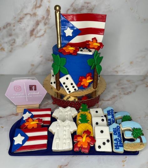 Puertorican Theme Party, Puerto Rican Birthday Cake, Puerto Rico Cake Ideas, Puerto Rico Themed Birthday Party, Puerto Rican Birthday Party Theme, Puerto Rican Theme Party Ideas, Puerto Rican Party Theme, Puerto Rico Party Theme, Puerto Rico Birthday Party Ideas