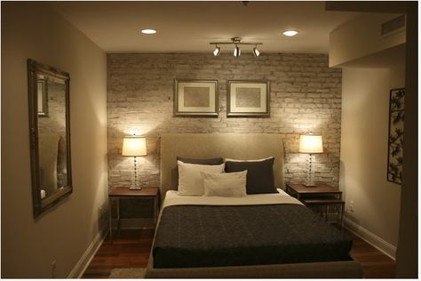 Simple bedroom without windows Basement Master, Small Basement Bedroom, Basement Guest Rooms, Basement Lighting, Modern Basement, Basement Bedroom, Basement Apartment, Small Basements, Bedrooms Ideas