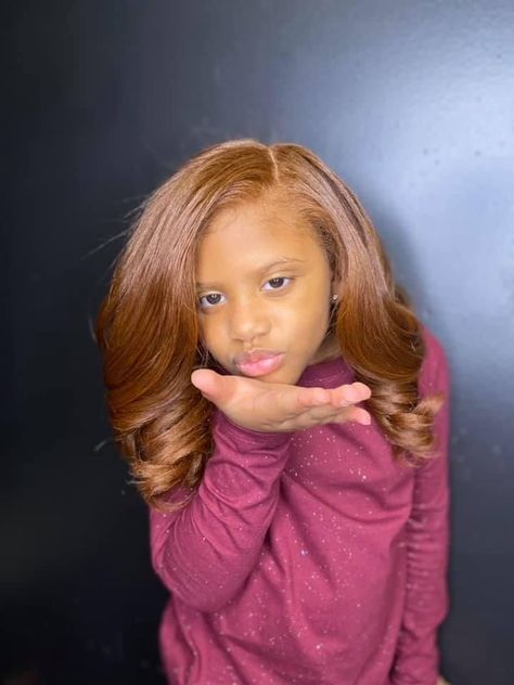 Kids Silk Press Natural Hair, Honey Brown Hair Dye, Color For Black Hair, Hair Honey Blonde, Front Lace Wigs, Black Ginger, Pressed Natural Hair, Silk Press Natural Hair, Girl Hair Colors