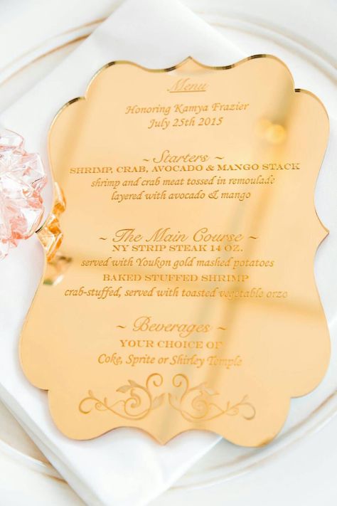 Wedding Decor Luxury, Acrylic Wedding Signs, Gold Wedding Decor, Etched Acrylic, Jewellery Card, Menu Wedding, Gold Wedding Decorations, Acrylic Wedding Invitations, Acrylic Wedding