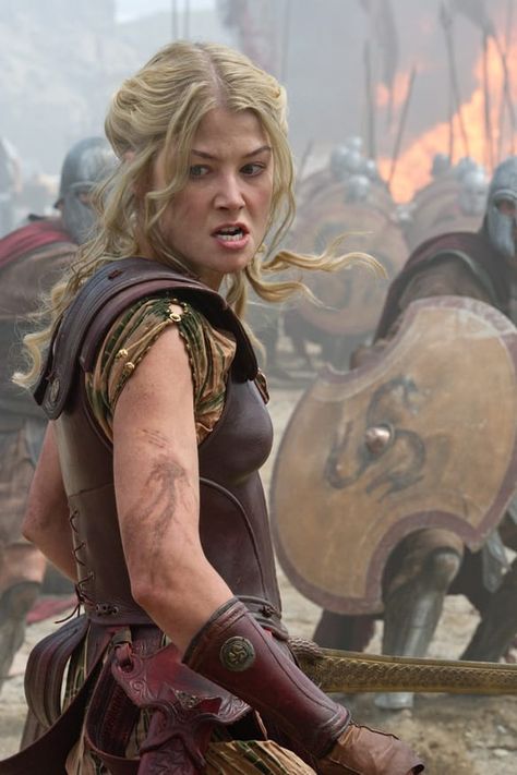 Rosamund Pike in 'Wrath of the Titans.' Rosemund Pike, Wrath Of The Titans, Clash Of The Titans, Woman Warrior, Female Armor, Heroic Fantasy, Female Warriors, Rosamund Pike, Liam Neeson