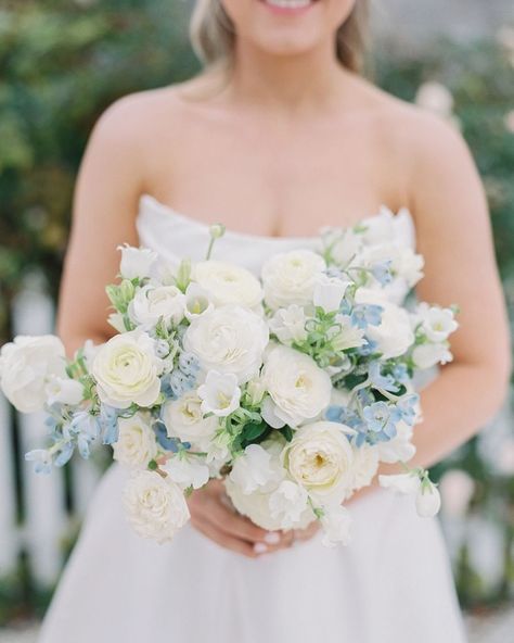 greenlion (@greenlionri) • Instagram photos and videos Light Blue And White Bouquet, Josie Wedding, Pale Blue Hydrangea, Blue Bouquets, Blue Hydrangea Bouquet, Chinoiserie Wedding, Wedding Flowers Hydrangea, Carmel Weddings, Fishing Wedding