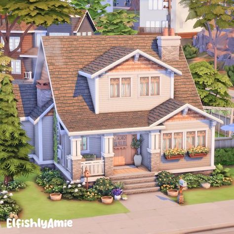 Sims Craftsman House, Sims 4 Family House San Sequoia, Sims Growing Together House, Sims 4 House 3 Bedroom, Sims 4 House Gallery Id, Sims 4 Craftsman, Sims 4 Craftsman House, Sims 4 Growing Together House, Sims 4 Bungalow