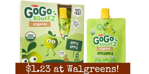 Walgreens: GoGo Squeez Applesauce Pouches Only $1.23! Cinnamon Snack, Classroom Snacks, Gogo Squeez, Apple Snacks, Organic Groceries, Free Fruit, Fruit Puree, Apple Apple, Unsweetened Applesauce