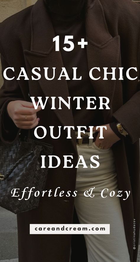 Looking to update your winter fashion? Check out this blog post for a casual chic winter capsule wardrobe, featuring all the winter wardrobe essentials. You'll also find 15 winter outfits for women that are classy, cozy, and cute. Explore stylish winter outfit ideas and look your best with these lookbook ideas. Get ready to revamp your winter basics wardrobe and embrace elevated cold weather outfits that’ll keep you warm and stylish. Casual Chic Winter, Lookbook Ideas, Chic Capsule Wardrobe, Basics Wardrobe, Winter Outfits For Women, Winter Basics, Chic Winter Style, Winter Wardrobe Essentials, Weather Outfits