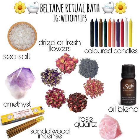 Tips for Witches Everywhere! ✨ on Instagram: “Beltane Ritual Bath! 🌸🕯 Soak up the sensual and joyful energies of Beltane tonight (April 30th) or tomorrow May 1st. Remember to use intent…” Beltane Ritual Bath, Witch Routine, Beltane Crafts, Beltane Celebration, Beltane Ritual, Sea Salt Candle, Candles And Flowers, Lunar Witch, Floral Scents