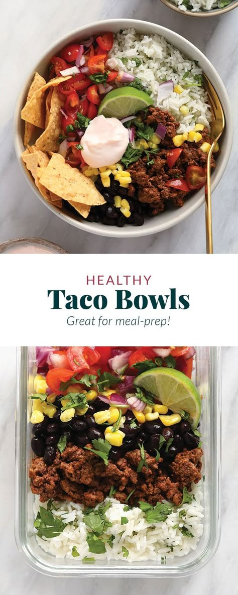 Healthy Beef Taco Bowl, Meal Prep 2 Weeks, Best Bowls Recipe, Easy Beef Bowls, Street Taco Meal Prep, Healthy Ground Beef Taco Bowls, Paleo Bowls Dinners, Beef And Veggie Bowl, Taco Power Bowl