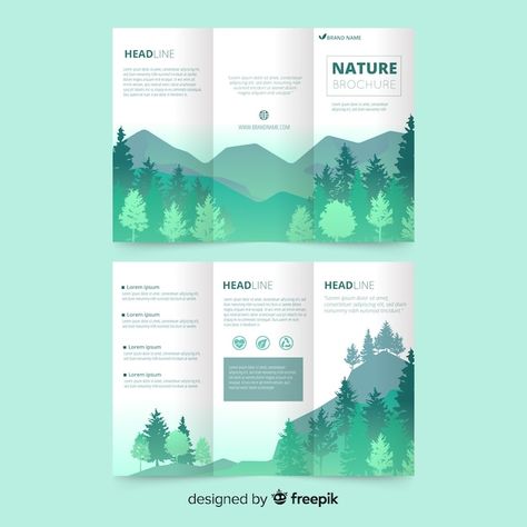 Nature Brochure, Brochure Design Layouts, Rack Cards Design, Brochure Design Creative, Floral Tree, Brochure Design Layout, Vector Nature, Trifold Brochure Design, Graphic Design Brochure