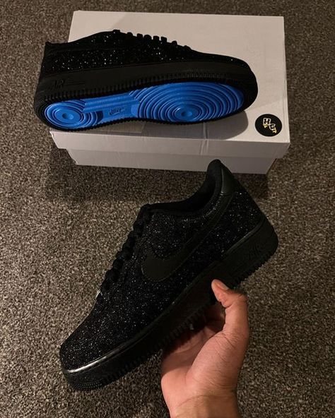 Hazardcustoms on Instagram: "Custom black glitter x Blue bottom Air Force 1s available now via link in bio Hazardcustoms.com @hazardcustoms #customairforceones #customairforce1 #customairforces #customairforce #customairforce1s #customairforceone #customairforces1 #customairforce 1onmyfeet #customairforcesones #customairforceheadset #customairforceonesmight #customairforce llow #customairforceoneswomans #customairforceonee #customairforceshirts #customairforce1size #customairforcedaily #custo Custom Air Force 1 Glitter, Glitter Air Force 1, Black Custom Air Force 1, Custom Black Air Force 1, Black Air Force 1, Nike Custom, Custom Af1, Air Force 1s, Pretty Shoes Sneakers