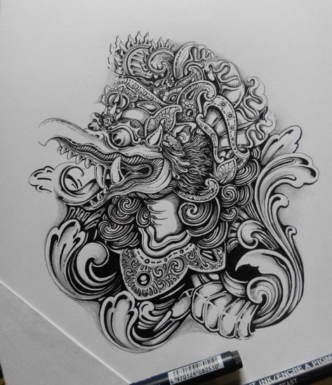 Balinese Tattoo, Tato Maori, Khmer Tattoo, Hindu Tattoo, L Tattoo, Desain Buklet, Indonesian Art, Asian Tattoos, Spiritual Tattoos