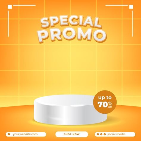 Promo Sale Design, Promotion Flyer, Discount Design, Product Display, Discount Offer, Yellow Background, Premium Vector, Promotion, Social Media