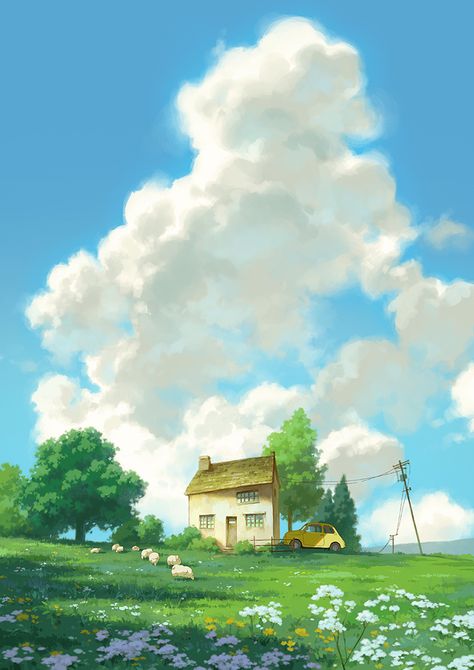 (4) Djamila Knopf @Dokomi auf Twitter: „It was only a matter of time until I painted a gigantic cloud https://t.co/q2fjPRpadn“ / Twitter Djamila Knopf, Good Scenery, Drawing Scenery, Illustration Art Kids, Pixel Art Background, Matter Of Time, Image Painting, Pop Culture Art, Scenery Nature