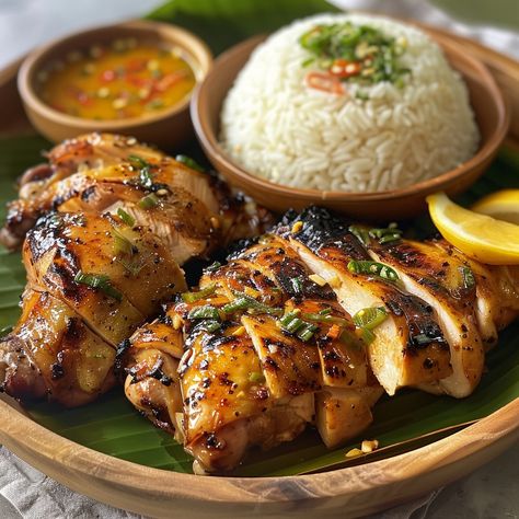 🔥 Try Chicken Inasal for an authentic Filipino grilling experience! 🍗 #ChickenInasal #FilipinoCuisine Chicken Inasal Ingredients: Chicken thighs and legs (1 kg) Cane vinegar (1/2 cup) Calamansi or lemon juice (1/4 cup) Garlic (6 cloves, minced) Ginger (1 thumb, minced) Lemongrass (1 stalk, chopped) Annatto oil (1/4 cup) Salt (1 tbsp) Black pepper (1 tsp) Instructions: In a bowl, mix vinegar, calamansi juice, garlic, ginger, lemongrass, salt, and pepper. Marinate chicken for at least 3 hou... Chicken Inasal, Calamansi Juice, Marinate Chicken, Cozy Fall Recipes, Festive Drinks, Hearty Soups, Marinated Chicken, Savoury Dishes, Chicken Thighs