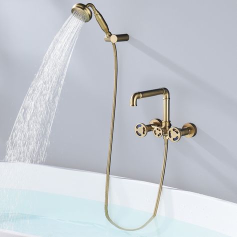 Bathtub Spout, Spout Design, Tub And Shower Faucets, Tub Filler, Shower Hose, Faucet Handles, Hand Held Shower, Shower Set, Floor Installation