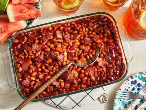 Texas-Style Baked Beans Texas Style Baked Beans, Recipes Beans, Nola Recipes, Bbq Meats, Bean Dishes, Southern Living Recipes, Baked Beans Recipe, Breakfast Party Foods, Recipes Bbq