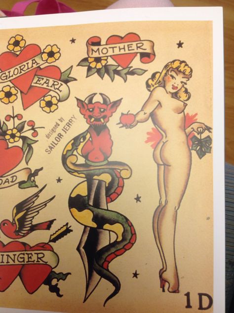 Sailor Jerry Stencil, Sailor Jerry Pin Up Girl, Sailor Jerry Pinup, Hula Girl Tattoos, Chest Tattoo Lettering, Trad Flash, Abdomen Tattoo, Sailor Jerry Tattoo Flash, Trout Painting