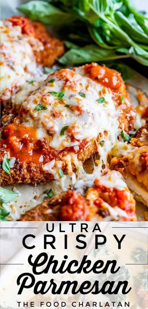 Crispy Chicken Parmesan, Chicken Parmesan Recipe Easy, Fried Chicken Cutlets, The Food Charlatan, Food Charlatan, Chicken Cutlets, Jalapeno Poppers, Chicken Dishes Recipes, Classic Dishes