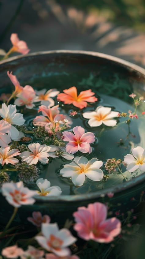 Flowers In Water Bowl, Water Bowl Garden, Hawiian Flowers, Bowl Garden, Image Zen, Yin En Yang, Cool Pictures For Wallpaper, Lovely Flowers Wallpaper, Flower Iphone Wallpaper