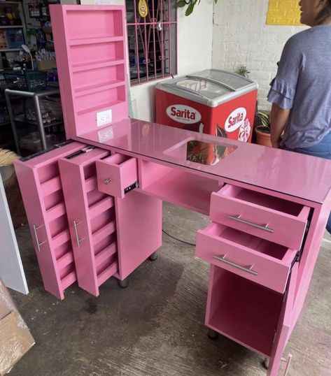 Nail Desk Ideas, Nail Technician Room, Beauty Shop Decor, Nail Room Ideas, Nail Salon Interior Design, Tech Room, Nail Salon Interior, Beauty Room Salon, Nail Desk