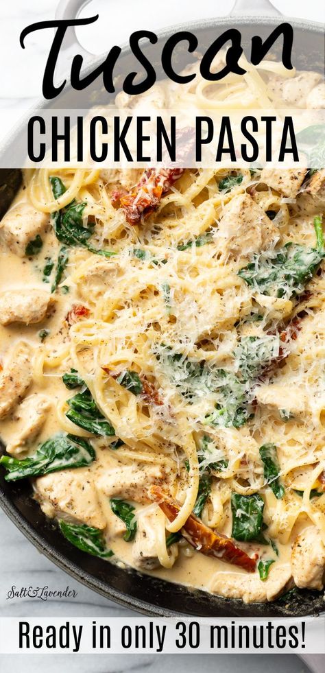 Pasta Dinner Recipes Chicken, Creamy Tuscan Chicken Pasta, Creamy Tuscan Chicken, Tuscan Chicken Pasta, Tuscan Chicken, Pasta Dinners, Pasta Dinner Recipes, Chicken Pasta Recipes, Buffalo Chicken Dip