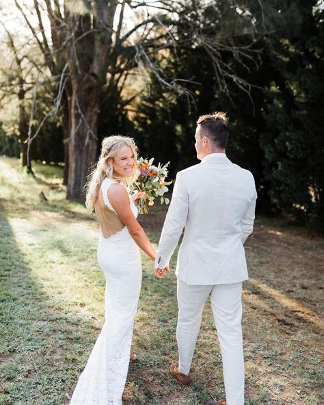 Bride: Grace Loves Lace, Alexandra dress Groom: MJ Bale suit Grace Loves Lace, Groom Dress, Husband Wife, Got Married, Wedding Dress, Celebrities, Photographer, Lace, Instagram