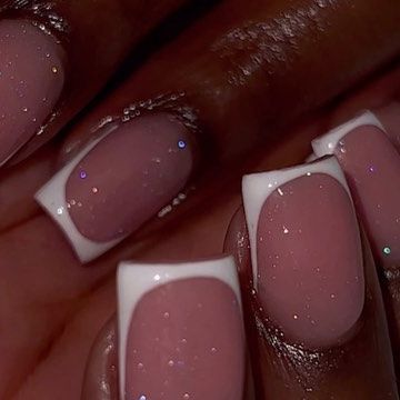 Creative Nail Artist on Instagram: "That sparkle gave it everything it needed + more ✨ Classic Biab french manicure ~ Link in bio to book ~ #naturalnails #naturalnailjourney #naturalnailsonly #gelnails #biabnails #biabnailslondon #biabnailssouthlondon #biabsouthlondon #londonmanicure#cutenaildesigns #nailart #nailitdaily #beauty #explorepage #nailsoftheday #naildesigns #nailstagram #shortnaildesign #shortnailart #glossifynaturabuild #loveglossify #glossifyrose #holographicnails #frenchtipnai Glitter French Tips Short Nails, Biab Nail Inspo Short, Short French Tips With Glitter, Short Glitter French Tip Acrylic Nails, Glittery Acrylic Nails Short, Biab Nails Sparkle, Plain Biab Nails Short, Bubble French Tip Nails, Sparkle French Tip Nails Short