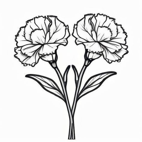 Black and white carnation vectors, photos and PSD files | Free download Easy Carnation Drawing, Carnation Flower Outline, Carnation Drawing Simple, Carnation Flower Drawing, Coloring Pages For Seniors, Carnation Flower Meaning, Carnation Drawing, Flowers And Their Meanings, Relaxing Coloring Pages