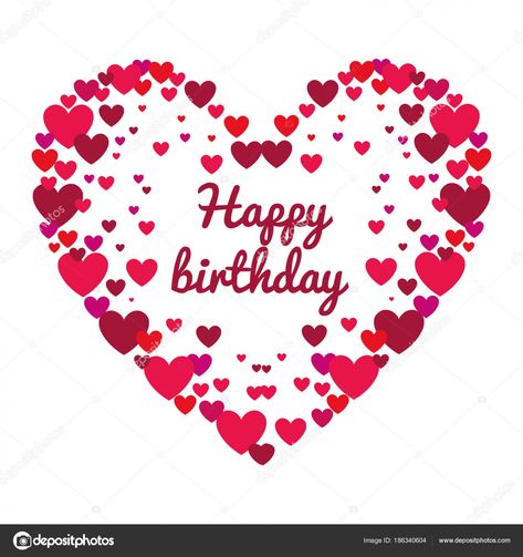 Happy Birthday With Love, Love Cards Handmade, Love Cards For Husband, Love Happy Birthday, Happy Birthday Hearts, Birthday Wishes For Kids, Birthday Heart, Love Vector, Happy Birthday Husband