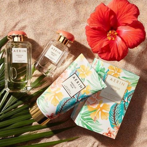 Aerin Perfume, Flower Hibiscus, Tropical Luxury, Aerin Lauder, Luxury Cosmetics, Summer Tropical, Product Shots, Face Mist, Beach Boho