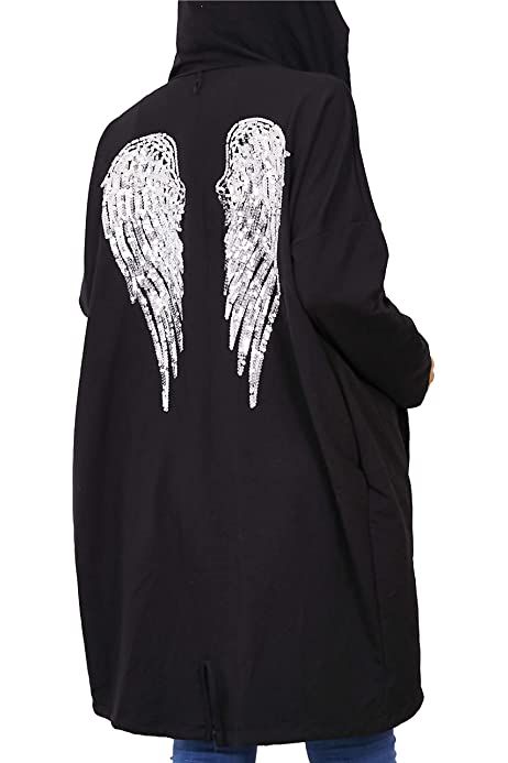 Crazy Girls Womens Sequins Wings Long Cardigan, Black, SM (UK 8-10): Amazon.co.uk: Clothing Camo Cardigan, Flowy Jumpsuit, Summer Linen Dresses, Short Summer Dresses, Hoodie Cardigan, Flowy Maxi Dress, Hooded Cardigan, Rock Roll, Look Stylish