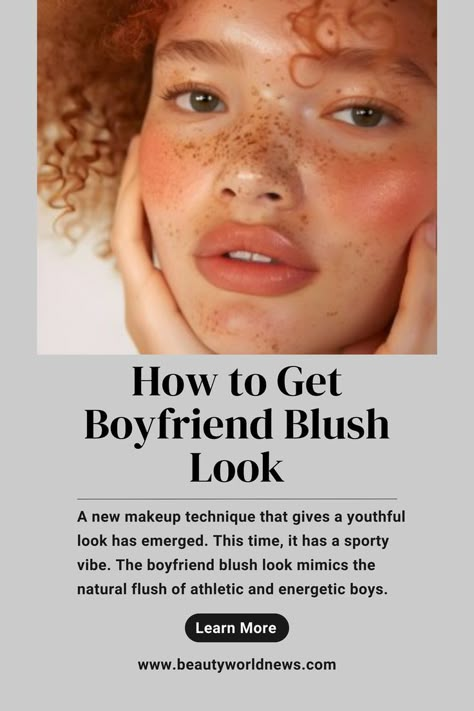 Learn how to achieve the coveted boyfriend blush look with our comprehensive guide. From subtle flushes to rosy glows, discover expert techniques and product recommendations to nail this trending makeup style effortlessly. #boyfriendblushlook #blushmakeuptutorial #blushtechniques #rosycheeks #makeuptrends #makeuptips #beautytutorials #makeuptechniques #makeupinspiration #makeuplooks. Flushed Cheeks Makeup, Boyfriend Blush Placement, Boyfriend Blush Makeup, Boyfriend Blush, Blush Guide, Boyfriend Makeup, Blush Makeup Tutorial, Blush Placement, How To Get Boyfriend