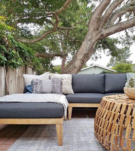 Modern Outdoor Sectional, Mid Century Modern Outdoor, Mid Century Modern Sectional, Grey Sectional, Contemporary Mid Century Modern, Sectional Sofa Couch, Sectional Sofas, Slate Gray, Outdoor Sectional