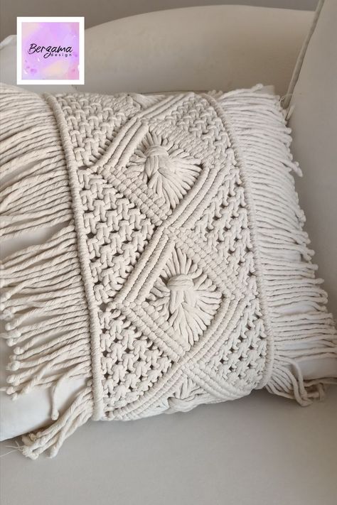 ◾ Handwoven Boho Lumbar Pillow Cover ◾ These beautiful hand knotted cushion covers create a modern boho feel. ◾ Elaborately woven through the process of knotting and weaving. ◾ Is excellent for Home Decorations and Gifting. ◾ Pack Includes: Pillow cover only, simple envelope closure with zipper. ◾ Size: Width: 18 inches / 45 cm - Height: 18 inches / 45 cm ◾ Material: Front side: 80% cotton, 15% polyester, 5% viscose - Back side: 100% cotton ◾ Color: Multiple color option ◾ 100% Handmade Macrame Pillow Cover Diy, Macrame Pillow Cover, Simple Envelope, Macrame Pillow, Macrame Home, Knot Cushion, Boho Throw Pillow, Macrame Home Decor, Boho Throws