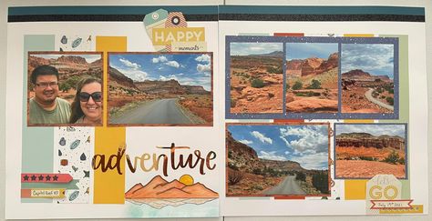 Scrapbook Adventure, Camping Scrapbook Layouts, Camping Scrapbook, Travel Scrapbook Pages, Us Road Trip, Grand Canyon National Park, Travel Scrapbook, Happy Moments, Scrapbook Inspiration