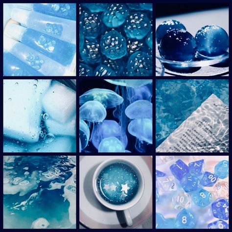 Jellyfish Moodboard, Ocean Mood Board, Color Pallets Aesthetic, Ocean Moodboard, Blue Moodboard, Adopt Idea, Blue Jellyfish, Color Palette Challenge, Rainbow Aesthetic