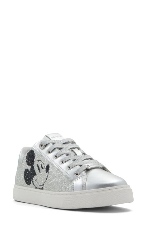 ALDO x Disney 100 Sneaker available at #Nordstrom Disney 100, Metallic Sneakers, Low Profile, Womens Sneakers, Cool Style, Embellishments, The 100, Nordstrom, Sneakers